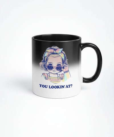 Stoere Baby Mok - "You Lookin' At?" Magische Kleurveranderende Koffiemok
