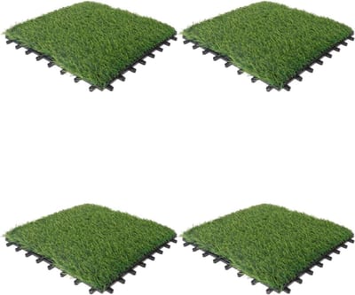 Kunstgras Tegels - Nepgras Vloer - Tuin Decoratie - In elkaar grijpend Ontwerp - 30x30 cm - Groen