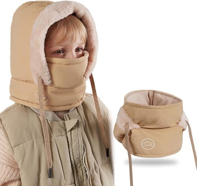 Multifunctionele Thermische Balaclava voor Kinderen, Verstelbaar Winddicht Fleece Ski Masker met Nekgaiter, 3-in-1 Volledige Gezichtsmasker voor Winterse Activiteiten en Buitenavonturen