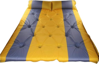 Automatisch Luchtkussen - Kampeer Matras - Reizen en Ontspanning - Snelle Automatische Inflatie - 188 x 130 cm - Geel Blauw