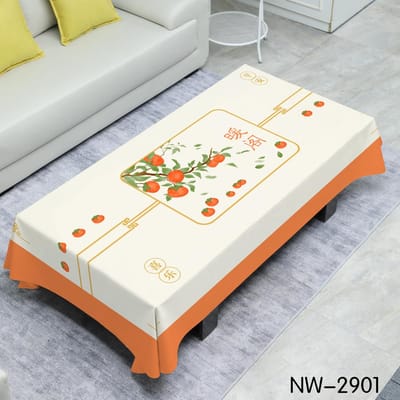 Waterdicht Oliebestendig en Wasvrij Rechthoekig High-end Woonkamer Salontafeldoek Antislip Salontafel Tafelkleed 90x150cm white