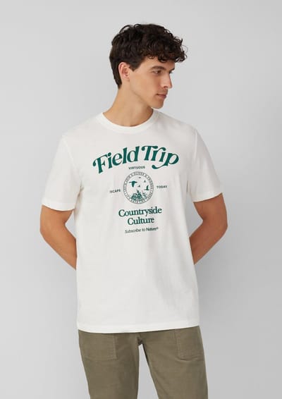 Katoenen T-shirt met artistiek motief aan de voorkant s.Oliver