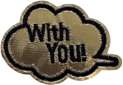With You - Tekst - Goud - strijk embleem - applicatie patch - patches - stof [Carnaval strijkapplicatie] Iron On