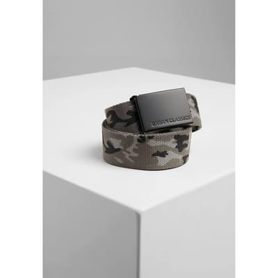 Urban Classics - Canvas Belts woodcamo/blk one size Canvas riem - Bruin/Groen