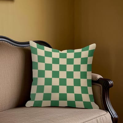 Housse de coussin Jacquard à carreaux verts classique pour canapé, bureau, coussin lombaire, housse de coussin décorative pour la maison 50x50cm