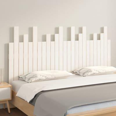 vidaXL - Hoofdbord - wandmontage - 159,5x3x80 - cm - massief - grenenhout - wit