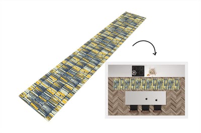 Keukenloper - Loper keuken - Sixties - Patronen - Geel - Rock - 300x50 cm - Keukenloper vinyl