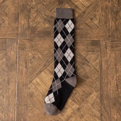 Mode Geruite Dameskousen Lange Sokken Kousen Dames College Stijl Gebreide Katoenen Kniekousen Kousen Japanse Schoolmeisjes One Size black