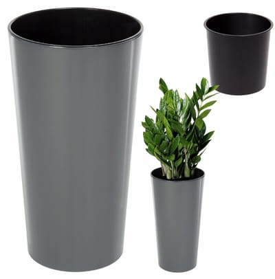 Lamela Lilia Pot Antraciet 19x37cm Hoogglans met Inzetstuk
