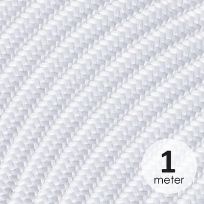Home Sweet Home - Strijkijzersnoer Wit - stof - bestel per meter - elektriciteitssnoer 3 aderig - textielkabel 3x0.75m² - VDE gekeurd