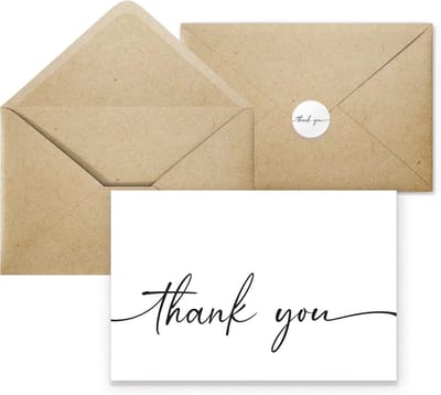 20x Bedankkaarten Set met Enveloppen en Stickers | Modern Minimalistisch Ontwerp