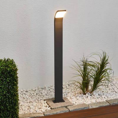 Lucande - LED buitenlamp - 1licht - aluminium, kunststof - H: 100 cm - grafietgrijs, wit - Inclusief lichtbron