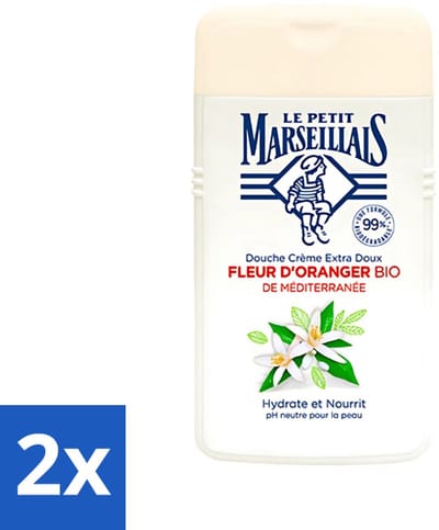 2 x Le Petit Marseillais - Douchecrème - Oranjebloesem - Hydraterend - 250ml - Douchecrème - Oranjebloesem - Hydraterende Douche - Le Petit Marseillais - Douchegel