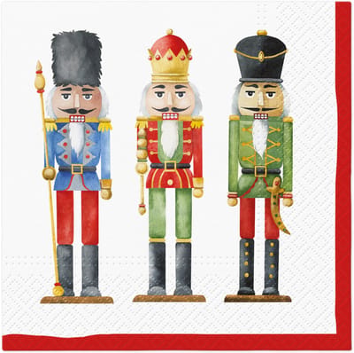 Lunch servetten Nutcracker's Soldiers - PAW Decor - 33x33 cm
