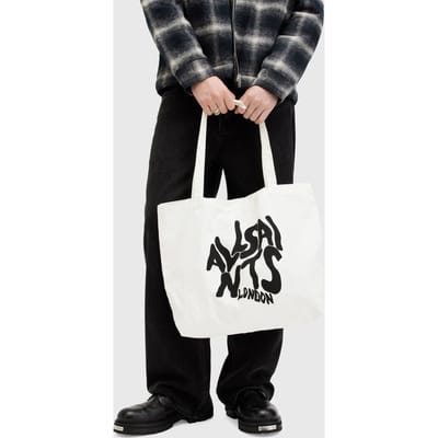AllSaints Orlando Tote Bag Chalk/black Maat: OS | Tassen Outlet | Heren | Zwart
