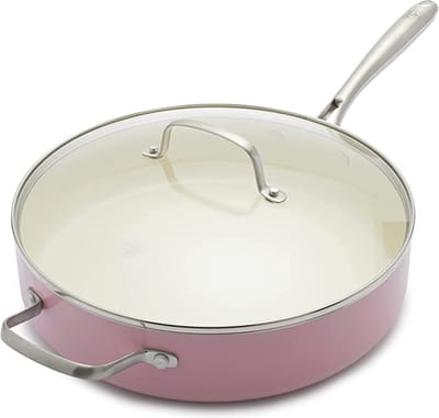 GreenLife Artizan Sauteerpan met antiaanbaklaag 30 - incl. deksel - inductie - anti-aanbak - PFAS-vrij - roze