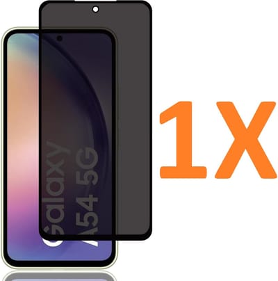Screenprotector Glas - Privacy Tempered Glass Screen Protector Anti-Spy Glasplaatje Geschikt voor: Samsung Galaxy A54 - 1x
