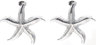 Dames Oorbellen – RVS – Zeester Design – Zilverkleurig – 3.5cm – Zomers & Stijlvol