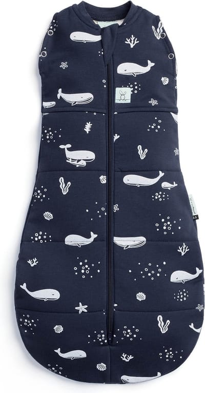 Ergopouch Cocoon inbaker slaapzak - 2,5 Tog - Slaapzak baby - Inbakerslaapzak - Slaapzakken - Slaapzak 80 cm -Whale