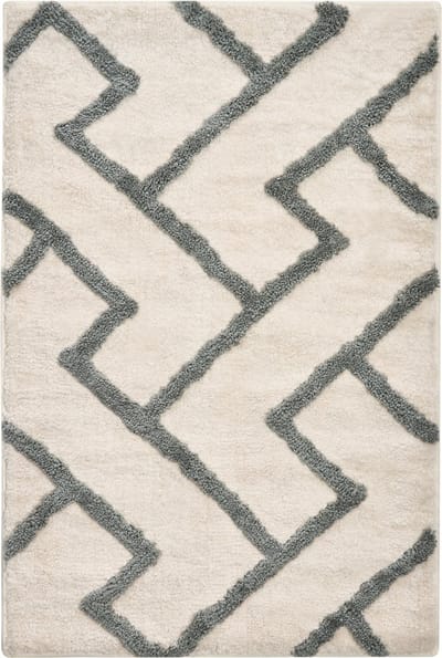 GARHI - Badmat - Beige/Grijs - 60 x 90 cm - Stof