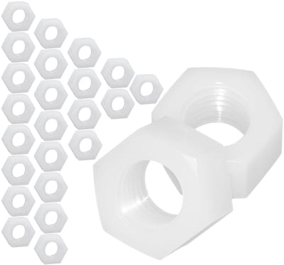 Set van 25 Stuks M3 Nylon Zeskantmoeren - Duurzame Plastic Moeren voor Schroeven en Bouten