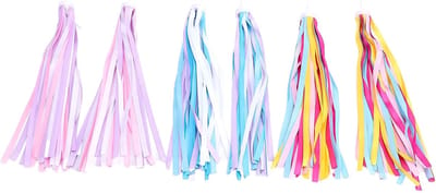 Fietsversiering Kinderen - Stuurdecoratie Pompons - Fiets Plezier - 32 Strengetjes Per Kant - 23 Cm Lang - Gekleurde Set