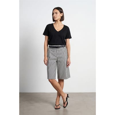 Katoen Tencel V-hals Korte Mouwen Blouse