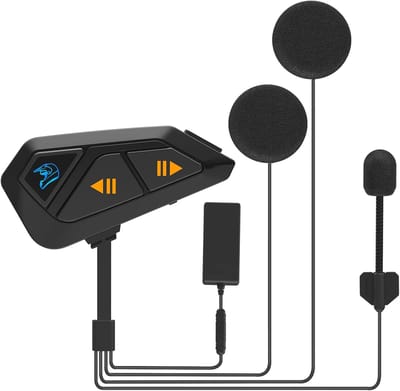 Motorhelm Headset - Intercom Systeem - Communicatie Onderweg - 11mm Dunne Speakers - 1200 Meter Bereik - Zwart