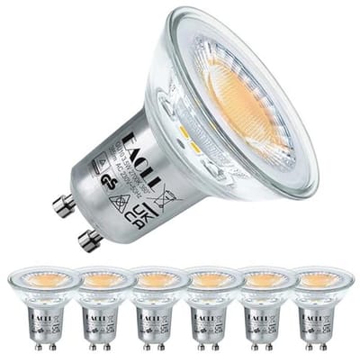 GU10 LED Vervanging voor Halogeenlampen - Warm Wit 385 Lumen, 2700K, 6 Stuks