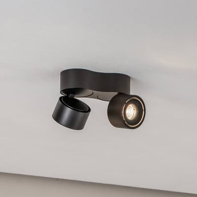 Arcchio LED plafondspot Rotari, 1240 lm, 2-lamps, zwart