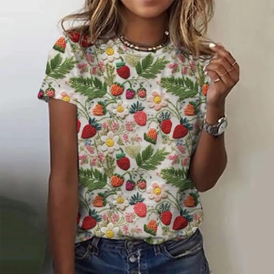 Nieuwe Kleurrijke Bloem Dames T-shirts Bloemen 3D Print Zomer O-Hals Korte Mouwen T-shirt Y2k Harajuku Tees Tops Dameskleding 6XL gray