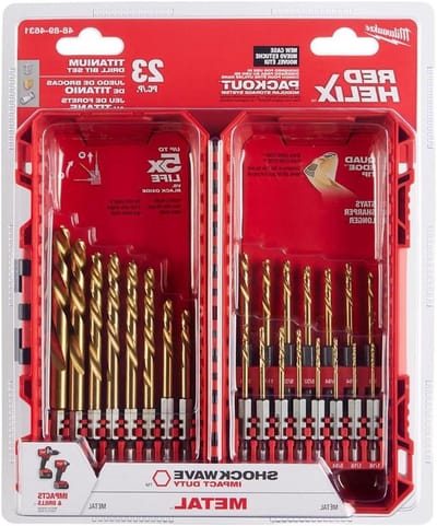 Boor Set - Metaalboren Titanium - Metaal Boren - Rode Helix Spaanverwijdering - 23 Delig - Titanium