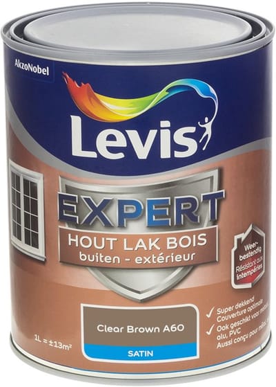 Levis - Expert Hout Lak Buiten Satin Mix - Clear Brown A60 - Mengverf - 1 L