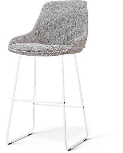 Nolon Nino-Isa Barkruk Grijs Blend - Wit Onderstel - 75 Cm - Barstoel - Japandi - Comfortabel