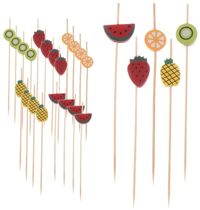Cocktailprikker Bamboe Fruit 12 cm 20 stuks - Cocktail Prikker - Snack Spiesjes