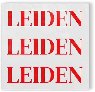 Tegeltje Leiden - wit rood - tegeltje stad - tegeltje met tekst