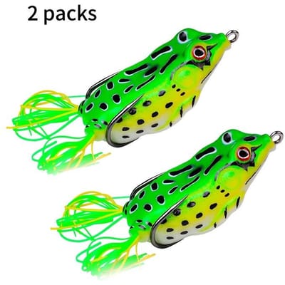 Kikker Lokaas 2 stuks Zacht Buisvormig Aas Plastic Vis Lokaas Met Haken Topwater Zacht 3D Ogen Kunstmatig Wild Hangend Vis Lokaas Gereedschap 2PCs 5g