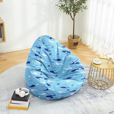 Zitzakhoes - Zitkussen - Opbergen speelgoed - Machinewasbare hoes - XL - Blauw