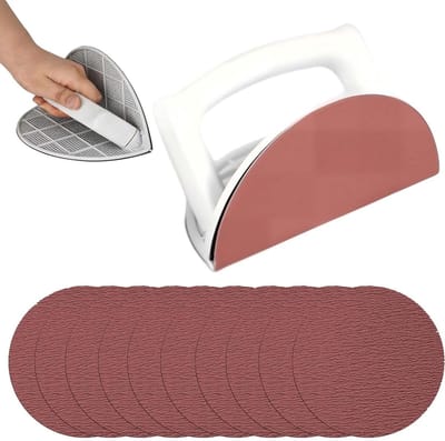 Multifunctionele hoekslijper set voor gipsplaten, 5 inch, met halfronde hoek en 10 schuurpapier 240 korrel voor droogbouw en perfect afwerken