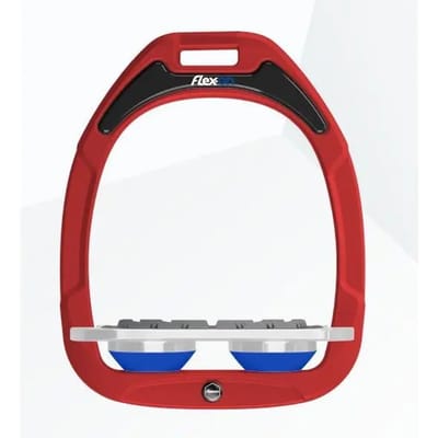 Platte Grip Stirrup Rood/Grijs/Blauw Flex-On Green Composite