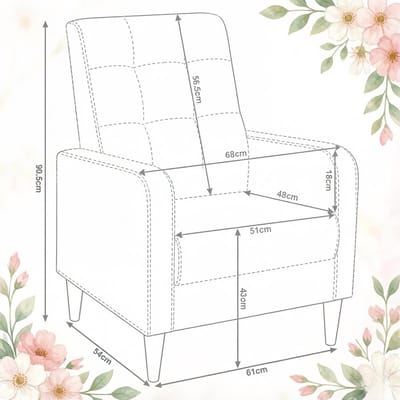 Fauteuil - Scandinavisch Design - Met Hoge Rugleuning En Armleuningen - Voor Woonkamer, Slaapkamer En Leeshoek - Stoffen Lichtgrijs