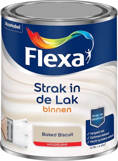 Flexa - Strak In De Lak Binnenlak Hoogglans - Baked Biscuit - Mengverf - 750 Ml