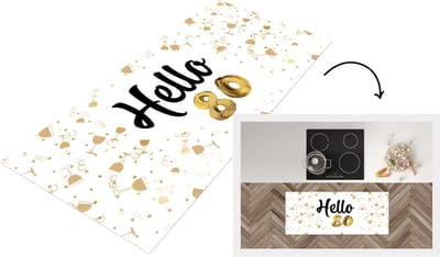 Keukenloper - Loper keuken - Jubileum - 80 Jaar - Glas - 120x50 cm - Keukenloper vinyl
