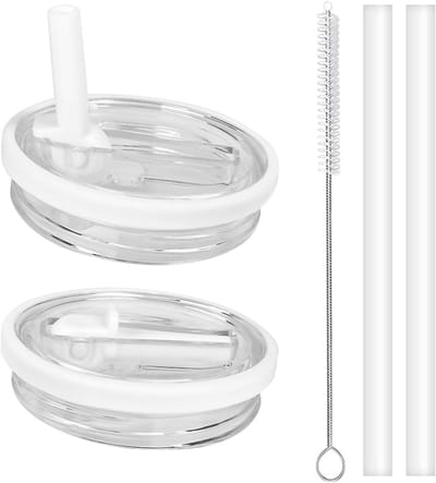 Duurzame lekvrije deksels voor 40oz drinkbekers, 2 stuks, met flip straw, spat- en morsbestendig, ideaal voor herbruikbare bekers