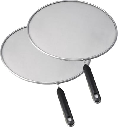 Lowenthal Spatdeksel/afgietdeksel - 2x - kunststof - RVS - Diameter 29 cm - universele pannendeksel