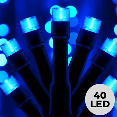 Lomera Kerstverlichting - Kerstlampjes - Kerstboomverlichting - LED Lichtsnoer - 40 LED Lampjes - 3 Meter Lengte - Blauw Licht - Binnen en Buiten - Ip44 Adapter - Energiezuinig - Feestverlichting - Kerstverlichting - Groene Snoer - Lichtsnoer