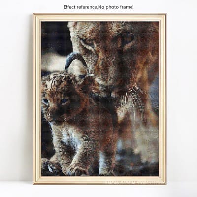 Diamant mosaïque vente tigre diamant broderie affichage complet animaux diamant peinture 20X30 black