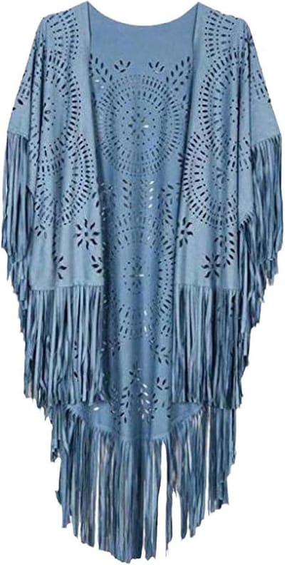 Dames Poncho Cape - Gebreide Sjaal - Warme Outfit - Franje Tassel Design - One Size - Khaki