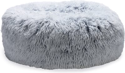 Beeztees Siba - Orthopedische - Donut Hondenmand - Fluffy Hondenmand - Kattenmand - Grijs - 50x50x20 cm