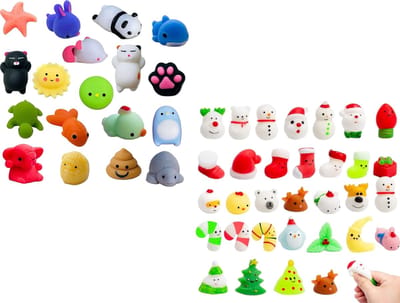 Happy Trendz® 24 mix mochies squishies - 24 stuks totaal - mystery baggs geleverd en ook kerst mochies spaar ze allemaal - in geschenktas